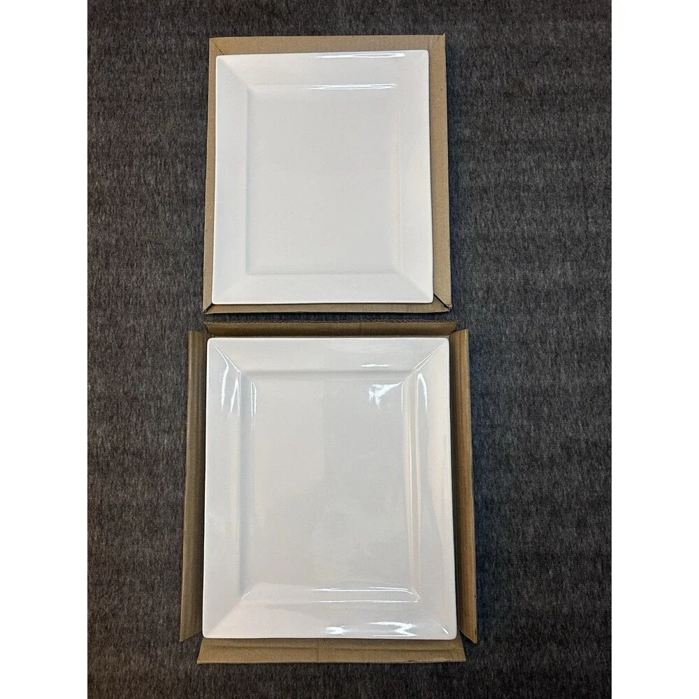Rare House Beautiful BLANCA White Serving Platters Porcelain Set 14.25” & 11”